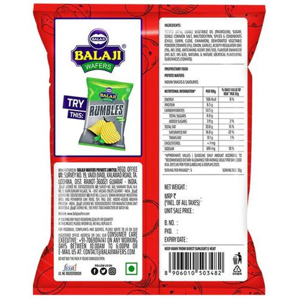 Balaji Crunchem Tomato Twist Wafers - Image 2